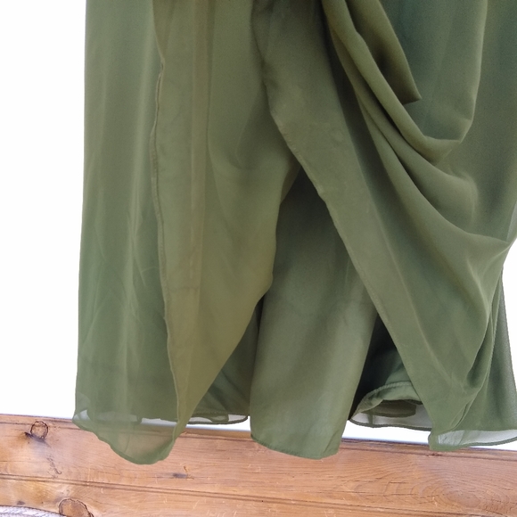 AZAZIE formal Olive green dress Womens size L - Picture 4 of 8
